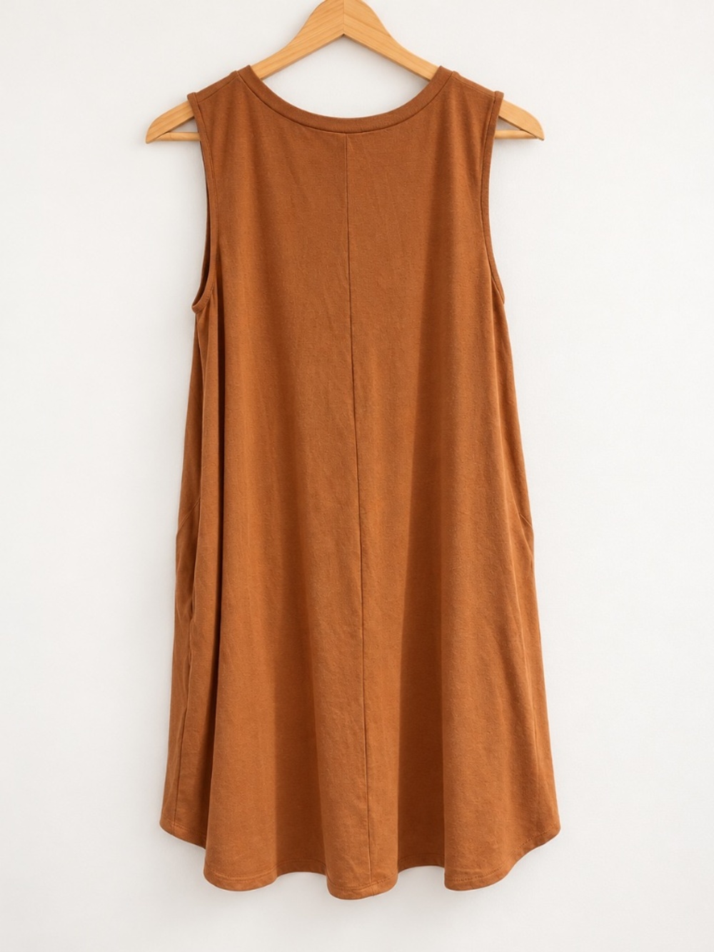 Zenana Premium Rust Sleeveless Pocket Dress M